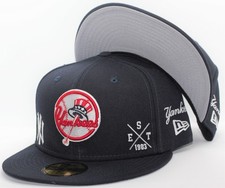 New York Yankees Multi Logo New Era 59Fifty Fitted Hat Size 8