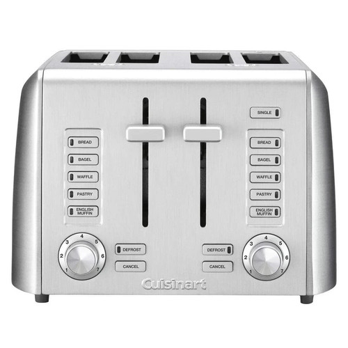 NEU Cuisinart RBT-1350PC Silber Edelstahl Arbeitsplatte 4 Scheiben Toaster zwei Platten - Bild 5 von 6