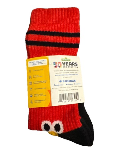 Calze Bombas Sesame Street Elmo taglia media rosso/nero nuove - Foto 2 di 2