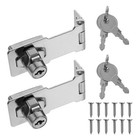 2pcs Stainless Steel Keyed Hasp Knob Keyed Locking Hasp Safety Locking Hasp