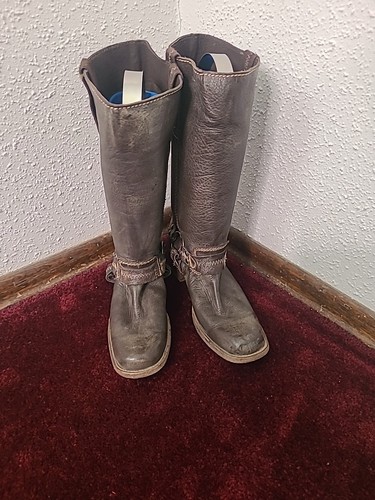 Botas BOHO con arnés de motociclista de cuero marrón envejecido Bed Stu Opal para mujer talla 7 - Imagen 4 de 12