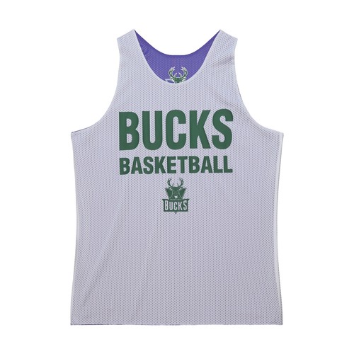Men's Mitchell & Ness Purple/White Milwaukee Bucks Hardwood Classics Reversible - Picture 4 of 5