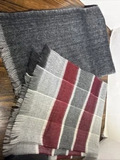 Lot Of 2 Fashion Scarves 50” Long Soft Winter 