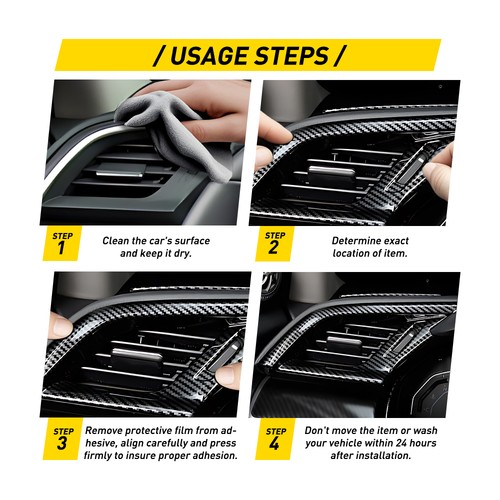 Carbon Fiber ABS Dashboard Air Vent Cover Case For Honda Civic 10th 2016-2020 - Picture 5 of 11