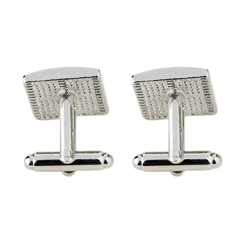 1 Pair of Silver Blue Stripe Business French Style Shirt Sleeve Nail Cufflinks - Picture 5 of 12
