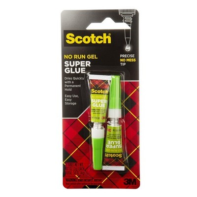 Scotch Super Glue Gel, .07 oz, 2-Pack, Dries Quickly with a Clear 
