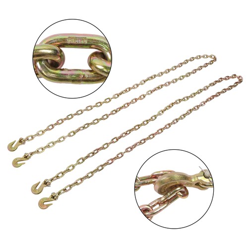 Binder Chain G80 Tie Down Tow Chain with Hooks 5/16"x10.3' 2 Pack 4900 lbs - Picture 4 of 13
