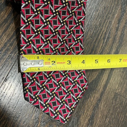 ROBERT TALBOTT Best of Class Seidenkrawatte rosa schwarz gelb geometrisch hell - Bild 7 von 7