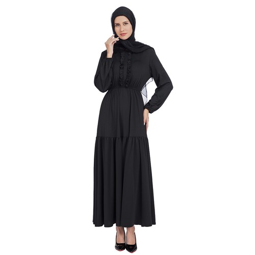 Maxi abito donna musulmano Dubai manica lunga caftano Turchia islamico abiti modesti - Foto 11 di 29