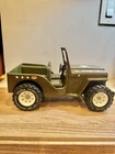 Vintage 1970s Tonka G-452-8 Pressed Steel Army Jeep-Olive Green-Military