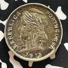 1915 Portugal 10 Centavos Lot#T5132 Silver!