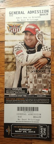 2014 Indianapolis Indy 500 Ticket Stub Ryan Hunter-Ray Tony Kanaan Nice