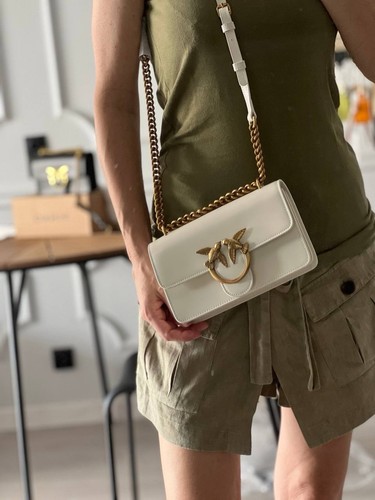 NEW Pinko Love bag mini white ivory with bronze hardware leather - Picture 3 of 4