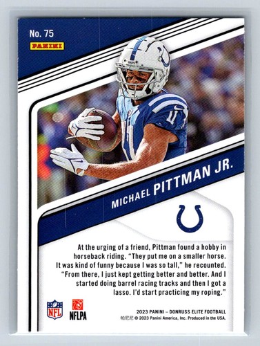 2023 Donruss Elite #75 Michael Pittman Jr. Indianapolis Colts - Bild 2 von 2