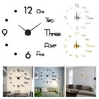 Contemporary Large Wall Clock with 3D Mirror Art Design for Home Decor