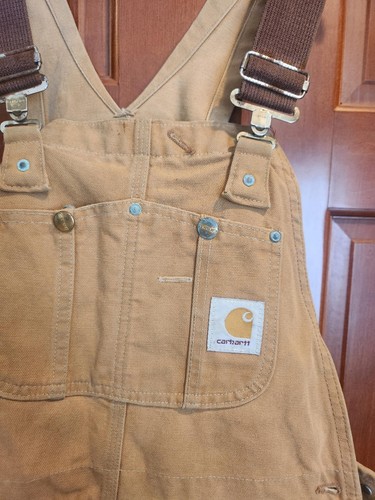 Carhartt 6FBQZ Vintage Duck Canvas Lined Double Knee Bib Overalls Herren 32 x 30 - Bild 2 von 8