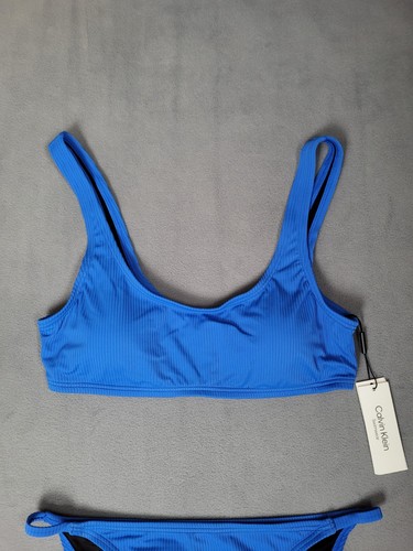 Calvin Klein Womens Low Waist Skinny Strap Bikini Set Two Piece Swimsuit Large - Picture 3 of 9