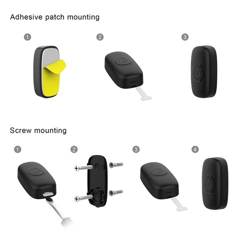 Drahtlose Türklingel, einfache Installation, wasserdicht, 58 Glockenspiele, LED, 1000 Fuß Reichweite, schwarz - Bild 7 von 7