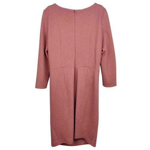The Fold Evesham Dress Womens 12 Rose Pink Wool Ruched Preppy Formal Preppy - Picture 6 of 10