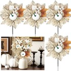 4 Pcs Thanksgiving Day Picks Fall Pumpkin Flowers Artificial for Decoration