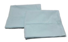 Set Of 2 Ocean Blue Polycotton Pillowcases. 20 X 32 Standard/Queen