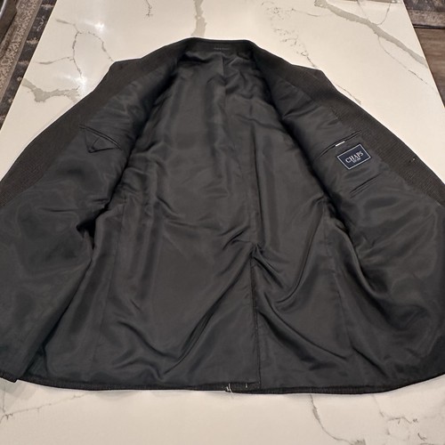 Ralph Lauren Chaps NWT Wool Sport Coat Blazer Men 44R Tweed Black Brown Plaid - Picture 3 of 12