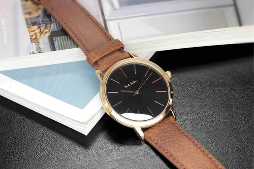 Reloj Paul Smith Paul Smith Negro Oro Rosa Marrón Correa de Cuero Hombre s P1005 296 - Imagen 5 de 6