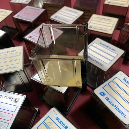 Lot Of 27 Slide Cube Small Plastic Boxes For Slides By Bell And Howell - Picture 8 of 11