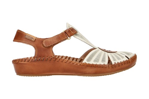 Pikolinos Zapatos P. VALLARTA Blanco Mujer Sandalia Sandalias 655-0575 nata-brandy - Imagen 4 de 8