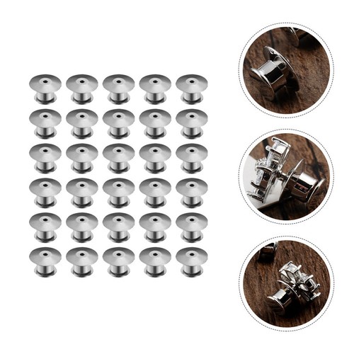 30pcs Metal Locking Pin Backs Locking Pin Keepers Pin Caps Ends Pin Locks - Picture 1 of 12