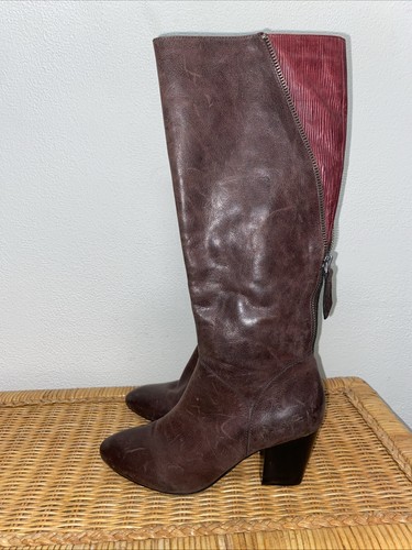 Botas Berenjena Miz Mooz Claire con Cremallera Rojo Sangre Ribete Terneros 6.5/37 - Imagen 5 de 11
