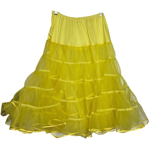 Vintage Malco Modes Petticoat Womens L Yellow Crinoline Folk Square Dance Skirt - Picture 2 of 7