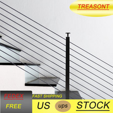400FT 1/8" Black Cable Railing Kit T316 Stainless Wire Rope Cable 7x7 Strand