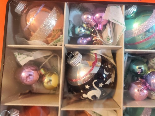 NEW Christopher Radko Shiny Brite Halloween Ornaments Set/16 bats cats clusters - Picture 4 of 12