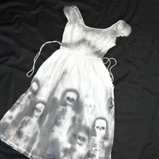 Halloween dead bride nightgown Costume dress womens size S / M ghost painted