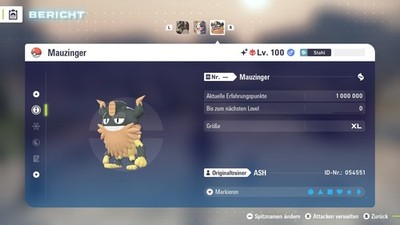 Shiny Elite Mauzinger  Level 100 6IV + Max EV / DV  Für Pokemon Legenden Z-A