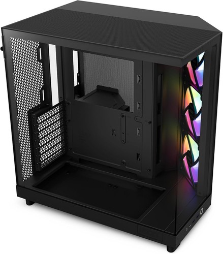 H6 Flow RGB Mid Tower Airflow Case, 3 RGB Fans, Glass Panels - Picture 3 of 11