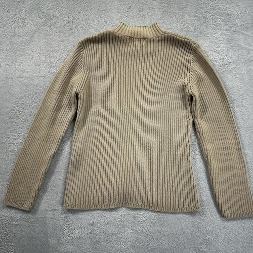 Woolrich Khaki Gerippter Pullover Damen M Beige Rollkragen Vintage - Bild 3 von 7