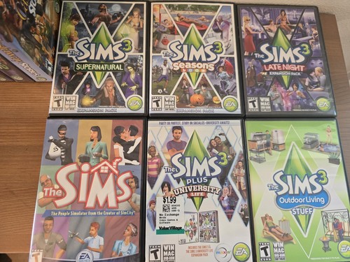 The Sims 1 2 & 3 Base Games Plus Expansion Packs Stuff Etc Lot - Picture 2 of 3