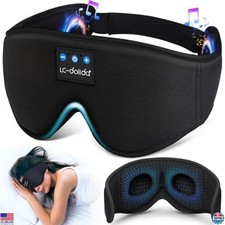 Bluetooth Sleep Headphones Eye Mask, 3D Wireless Music Mask for Side Sleepers
