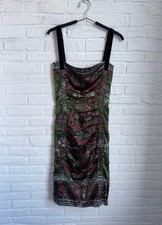 Vintage SS 2008 Roberto Cavalli Silk Floral Ruched dress size S IT40 Y2k