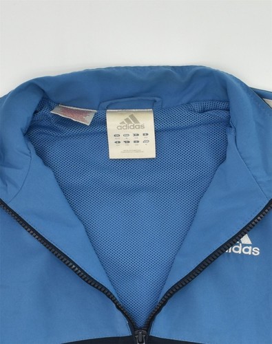 ADIDAS Boys Tracksuit Top Jacket 11-12 Years Blue Colourblock Polyester LD06 - 第 4/6 張圖片