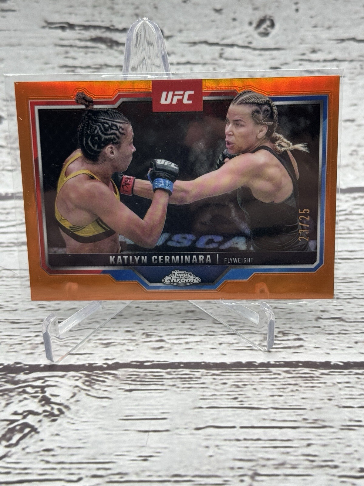 2025 Topps Chrome UFC Katlyn Cerminara Orange /25 #114 Flyweight SSP