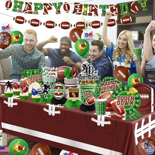 Fußball Geburtstag Party Zubehör Set, 191 Teile Teller, Tassen, Servietten, Luftballons - Bild 3 von 6