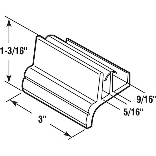 PRIME-LINE M 6144 Tub Enclosure Bottom Guide, Workright Products, Clear - Picture 4 of 4