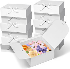 12Pack Gift Boxes, 10X10X4 Inches Bridesmaid Proposal Box, White Boxes for Gifts