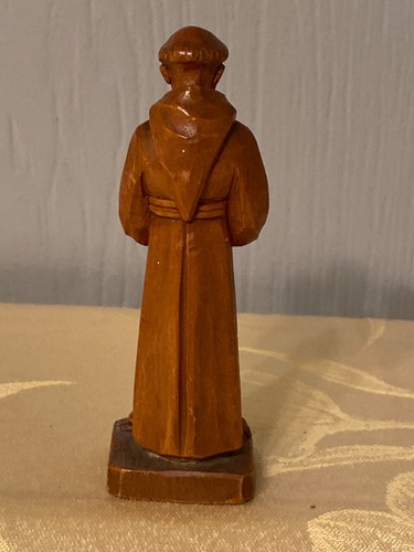 ?ANRI? Italien Heiliger Franz von Assisi mit Stigmata handgeschnitzte Holzstatue 5 Zoll - Bild 5 von 7