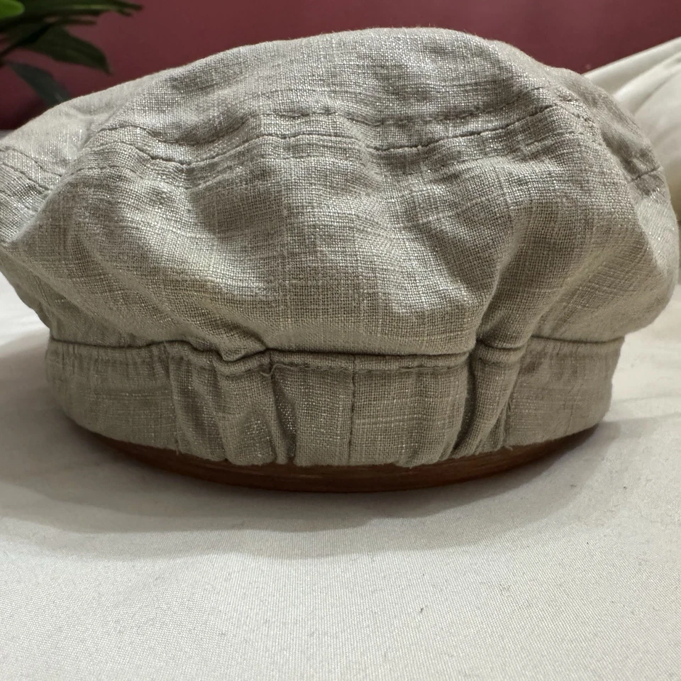 Gorra Calvin Klein Newsboy/Baker Boy Logo CK Lino Mezcla Algodón Beige Talla Única Foto 4 de 4