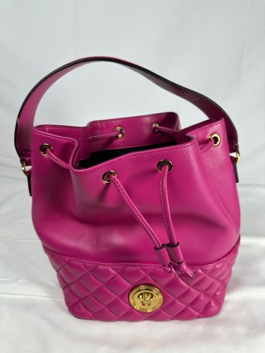 Versace Bucket Fuxia Quilted Leather Bucket SPB-MS 349160 - Picture 4 of 13
