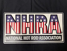 NHRA American Flag Embossed (National Hot Rod Association) Metal Wall Sign